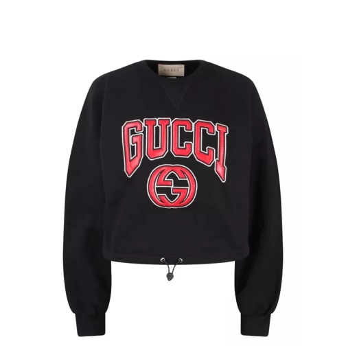 Gucci Embroidery Jersey Sweatshirt Black 