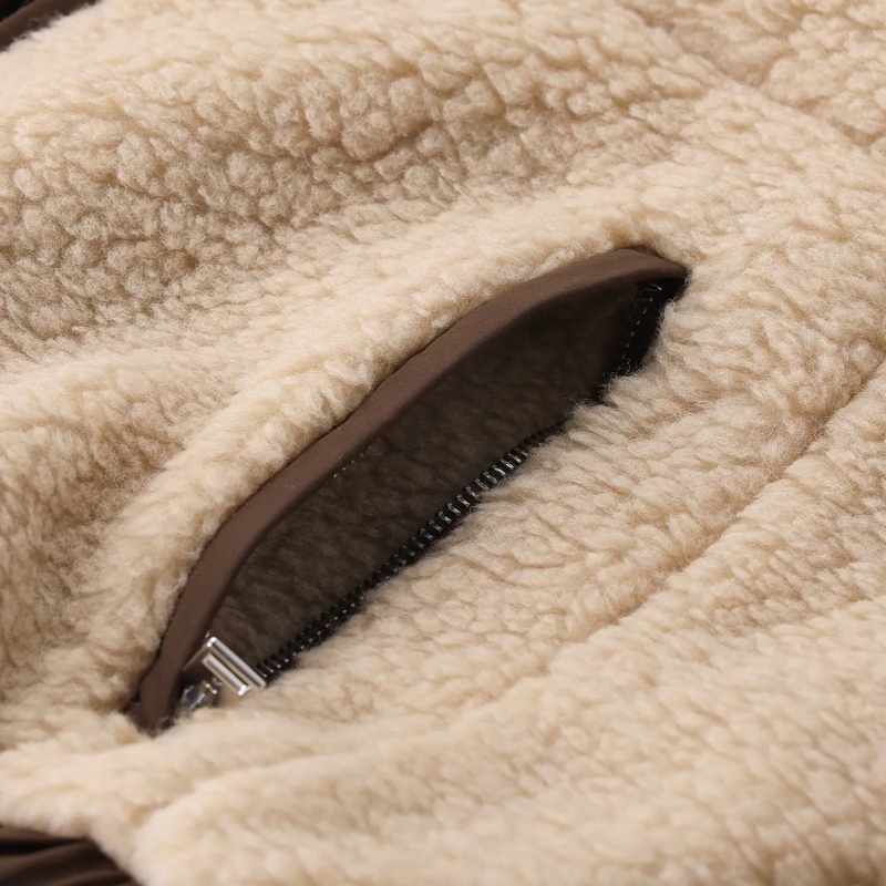 AMI Paris veste Jacke mit Teddyfell braun(Image 5)