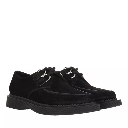 Saint Laurent Teddy Lace Up Shoes Suede Black Veterschoenen