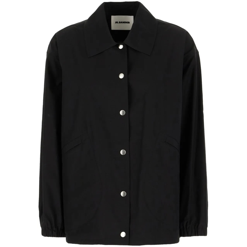 Jil Sander  Black Cotton Jacket With Drawstring Hem Black