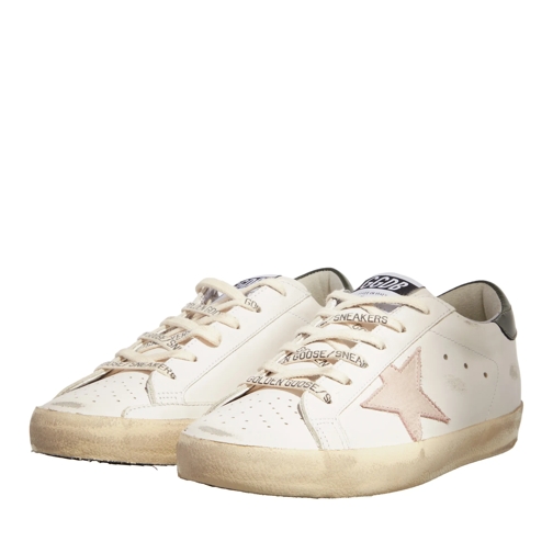 Golden Goose Super Star White Light Pink Dark Green Low-Top Sneaker