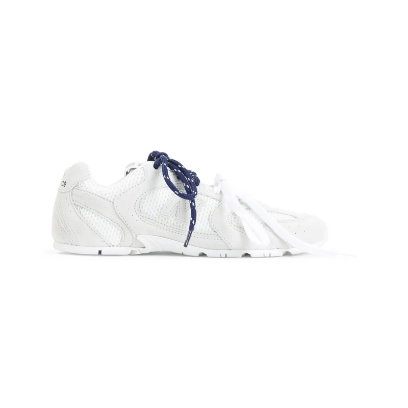 Miu Miu Lage-top sneaker Calf Leather Sneakers With Perforated Detailing White