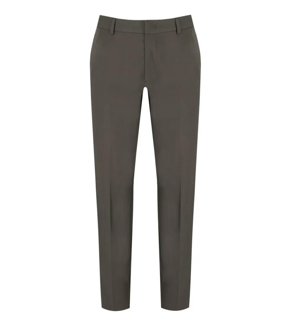 Thumbnail - Emporio Armani - Brown Stretch Nylon Trousers With Belt Loops - Größe 50 - braun