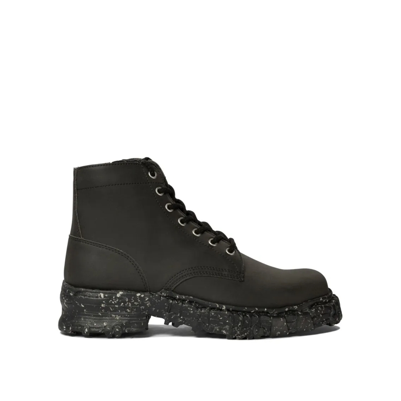 Maison Mihara Yasuhiro Laarzen Vintage-Like Combat Boots Black