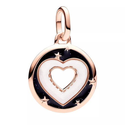 Pandora Heart 14k rose gold-plated medallion with white bi White Pendentif