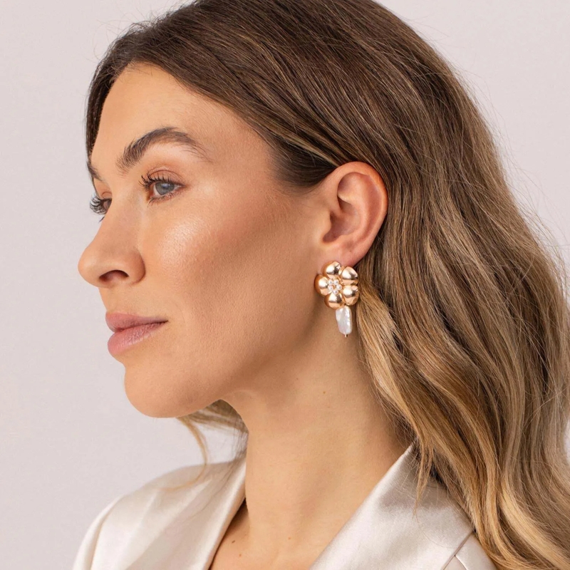 Purelei Ohrstecker Ohrringe Floral Pearly rose(Image 3)