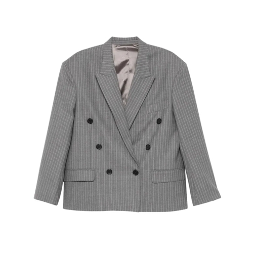 Isabel Marant Blazer Medium Grey Double-Breasted Klero Blazer Grey