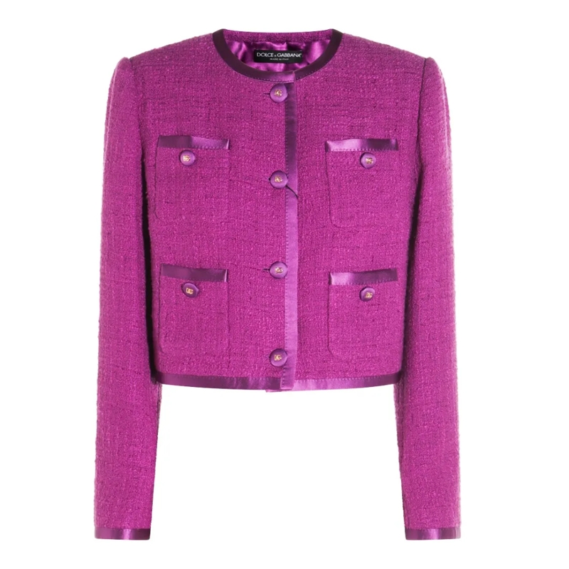 Dolce&Gabbana Übergangsjacke Violet Cotton Casual Jacket Pink