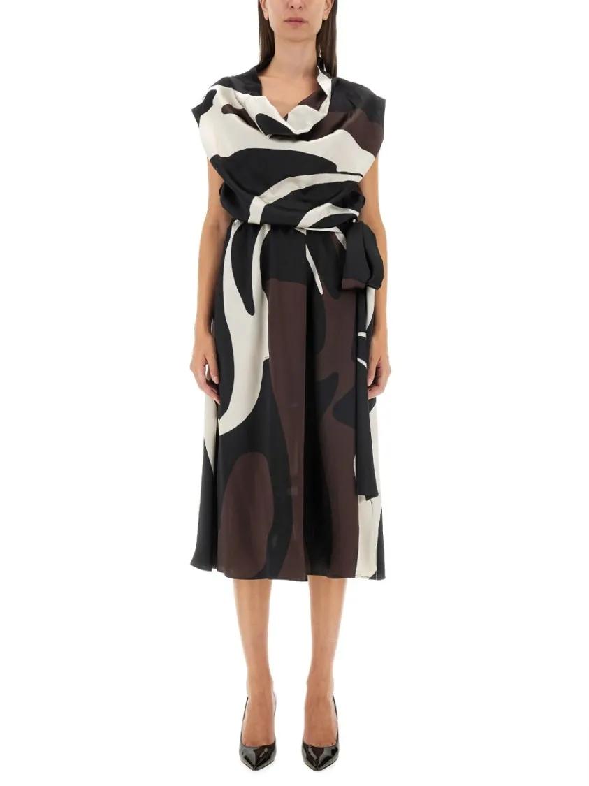 Thumbnail - Kiton - Dress With Print - Größe 42 - braun