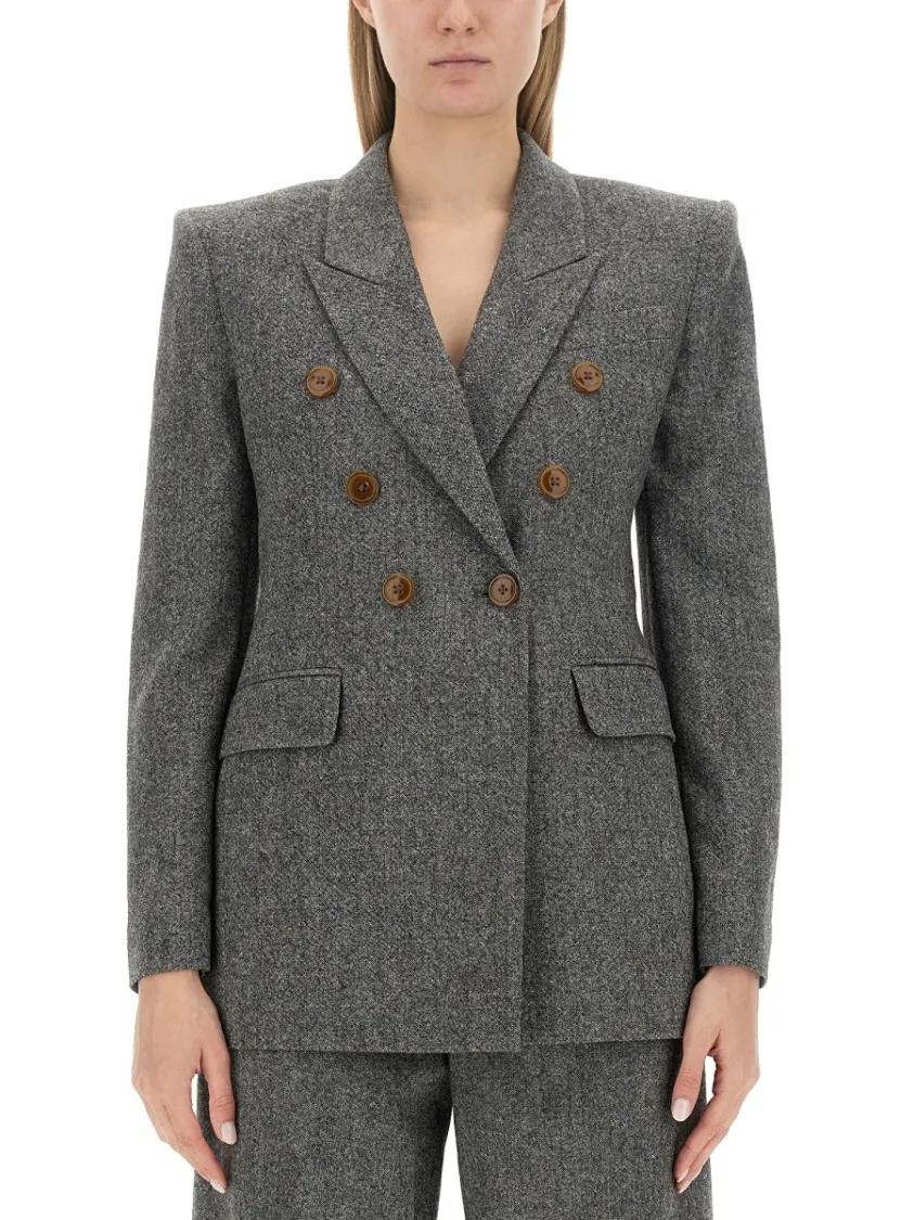 Thumbnail - Vivienne Westwood - Double-Breasted Wool Jacket With Contrasting Butto - Größe 40 - grau