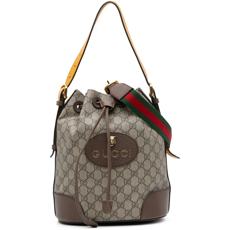 Gucci Sac à bandoulière GG Supreme Neo Vintage Drawstring Bucket Bag braun