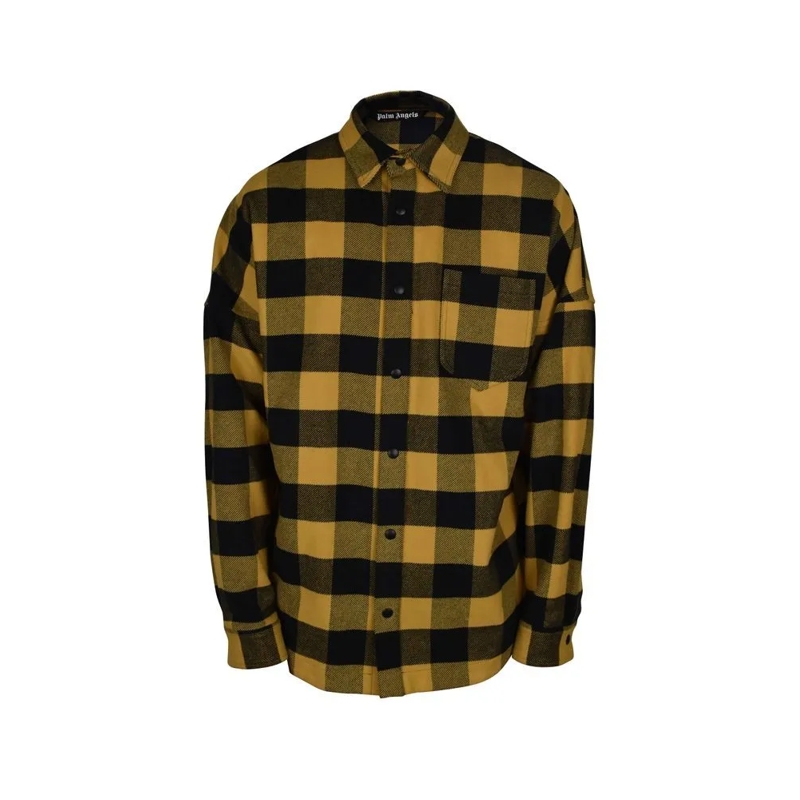 Palm Angels Overhemd Check Pattern Button-Up Shirt With Logo Detail Black