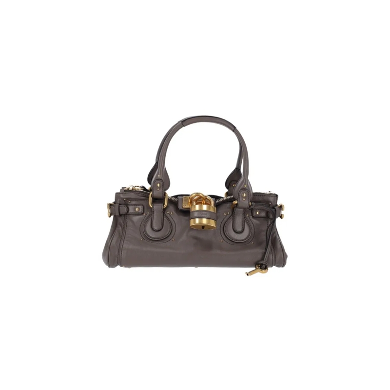 Chloé Sac à bandoulière "Paddington" Shoulder Bag, In Taupe Buffalo Leathe Brown