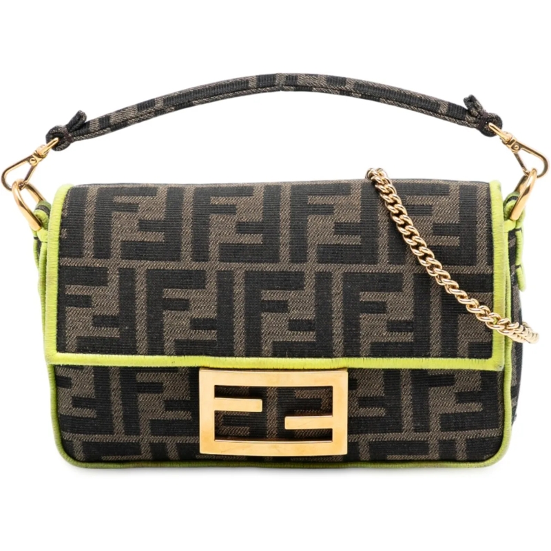 Fendi Schultertasche Mini Zucca Canvas 1974 Roma Amor Baguette Crossbod braun