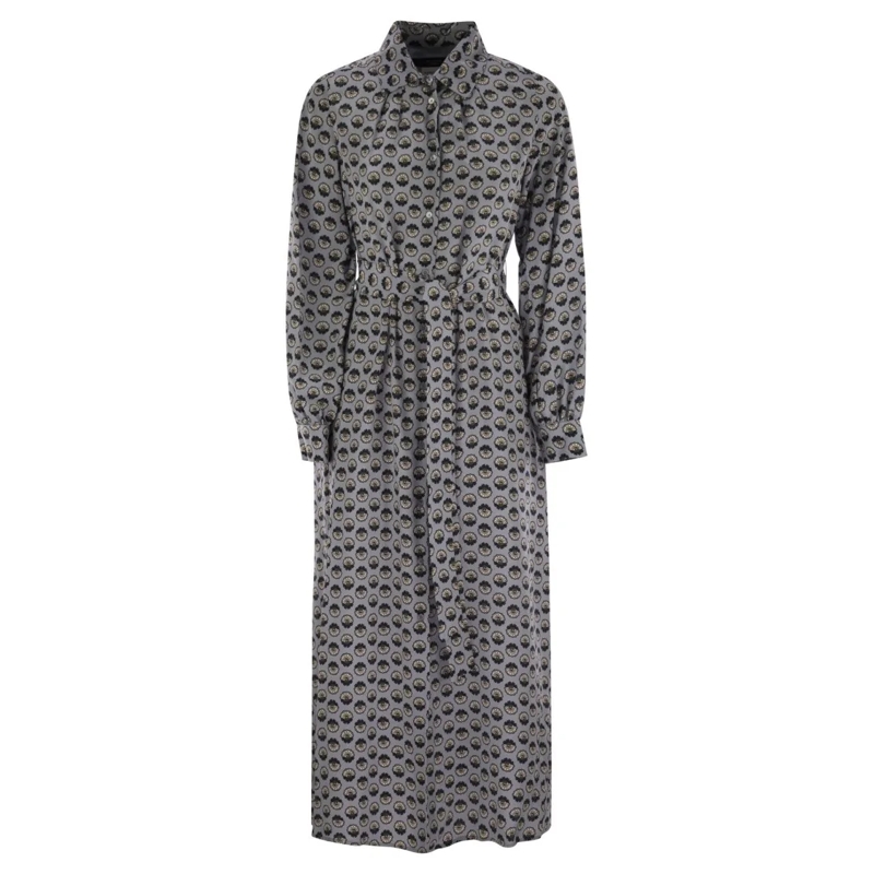 Max Mara  Narvel - Printed Silk Shirt Dress Blue