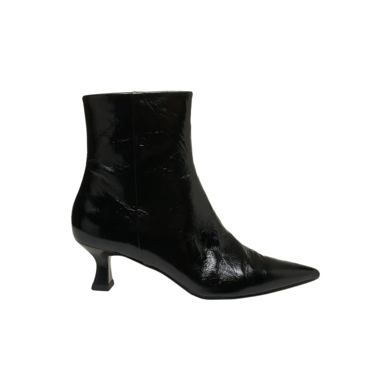 BILLI BI Bottes Pointed Toe Ankle Boots With Sculptural Block Heel Black