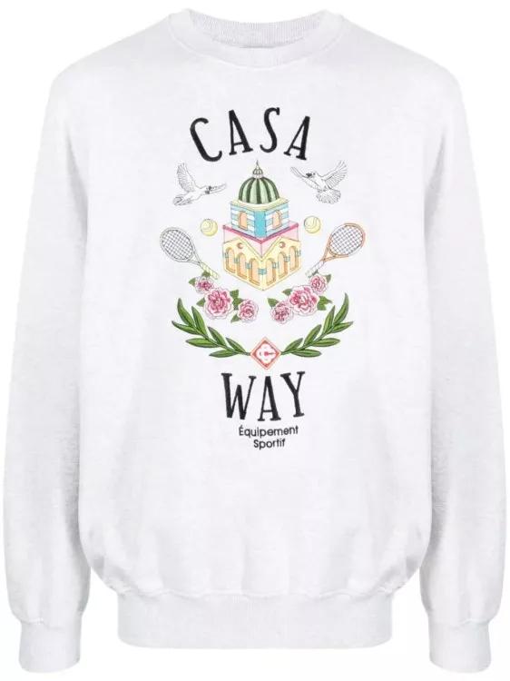 Casablanca - Casa Way-Embroidered Cotton Sweatshirt - Größe M - white