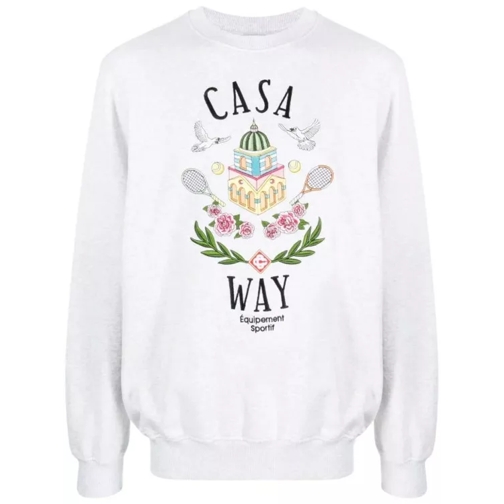 Casablanca Casa Way-Embroidered Cotton Sweatshirt White 