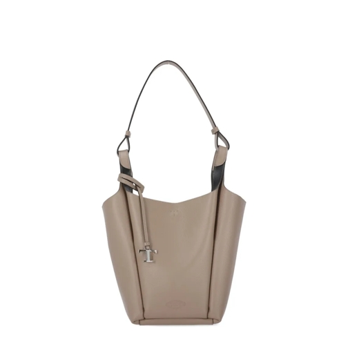 Tod's Leather Shoulder Bag Neutrals Schoudertas