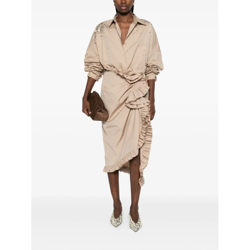 Dries Van Noten Bluse Boxy Cotton Shirt Neutrals(Image 3)