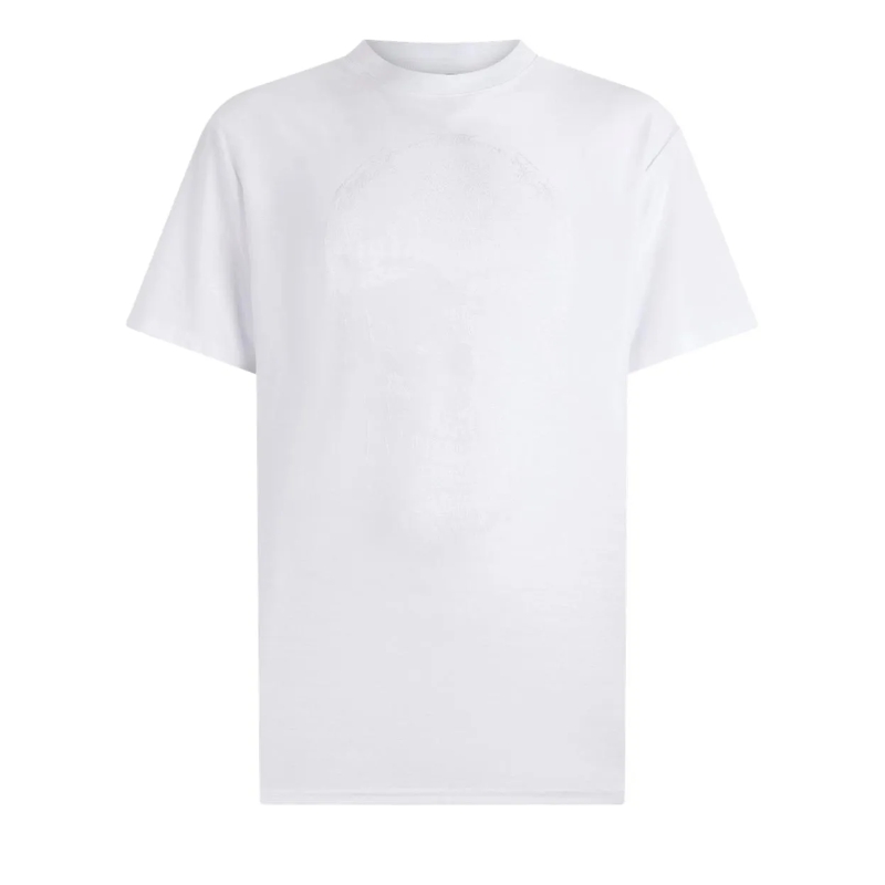 Philipp Plein T-Shirt Round Neck T-Shirt Jacquard Skull weiss