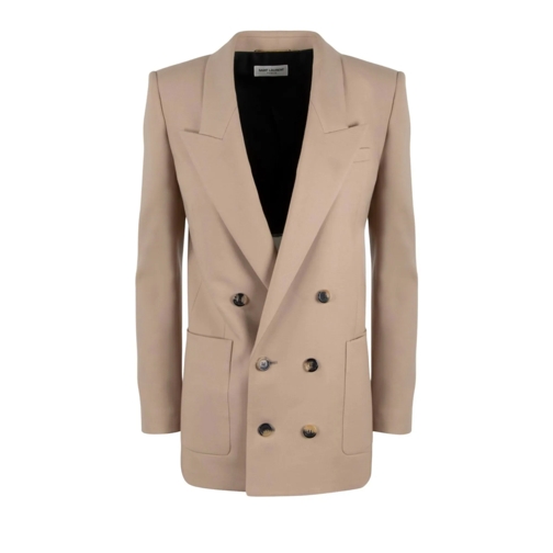 Saint Laurent Blazer Double-Breasted Blazer Neutrals