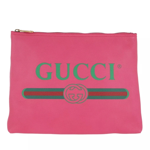 Gucci Gucci Print Pouch Fuxia Clutch