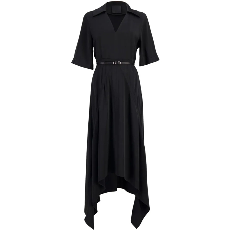 Givenchy Avondjurk Jet Black Satin Weave Dress Black