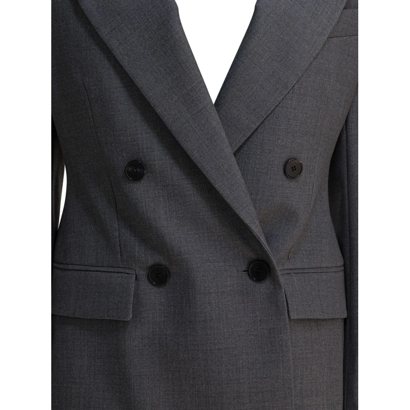 Givenchy Blazer Double-Breasted Wool Blazer With Structured Constr Grau(Image 4)