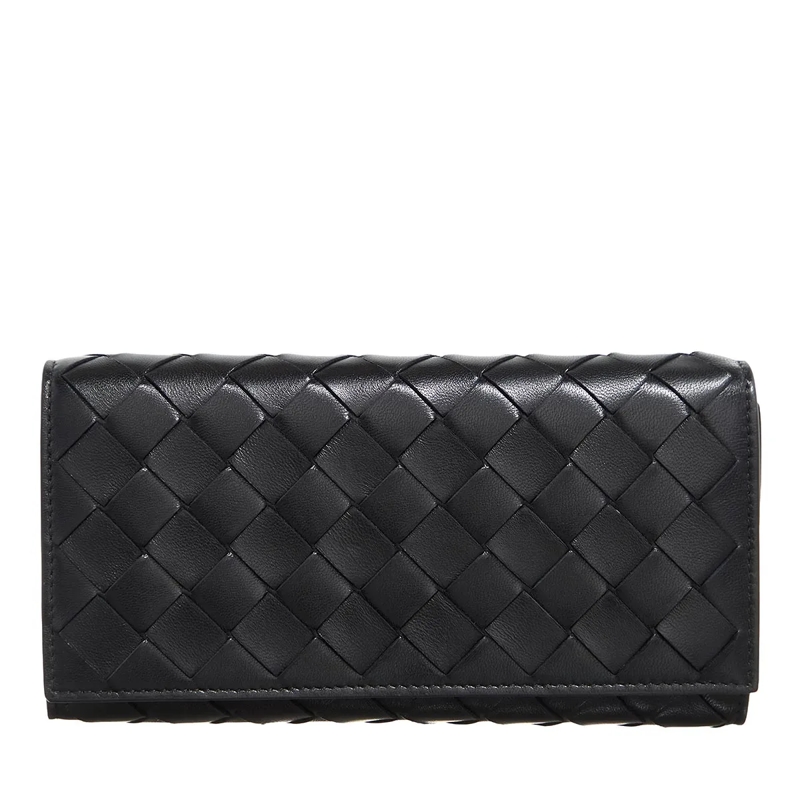 Bottega Veneta Portemonnaie mit Überschlag Portafoglia Black