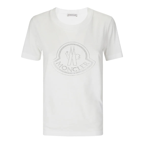 Moncler T-Shirts Short-Sleeved T-Shirt With Rhinestones White