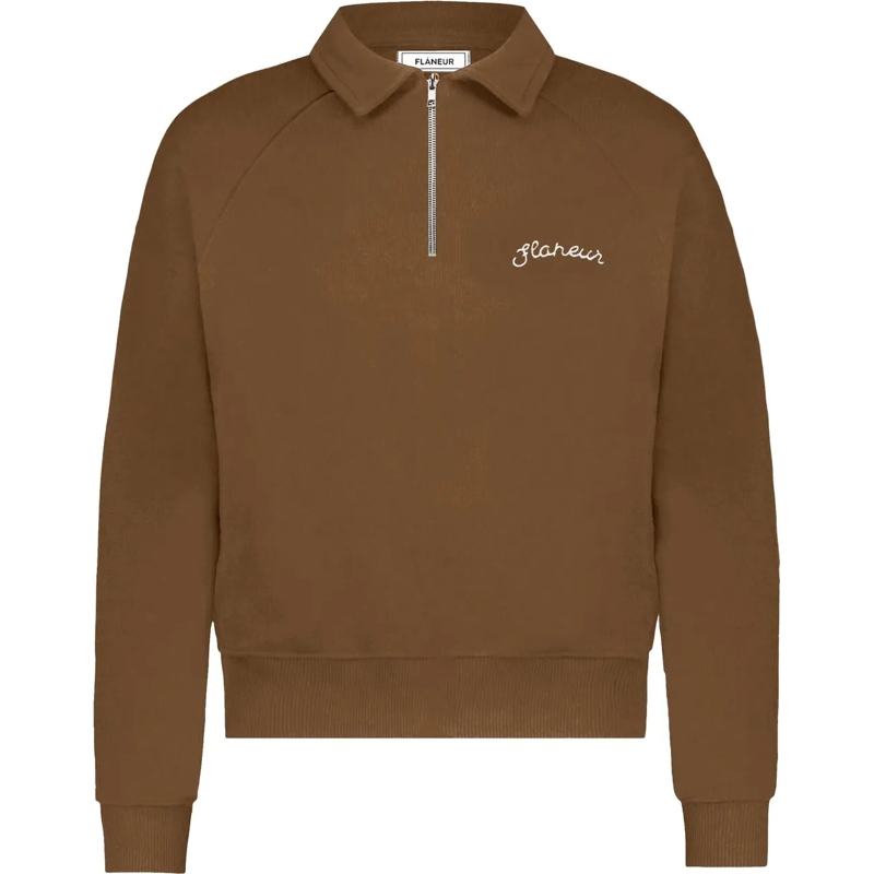 Flâneur  Signature Raglan Half Zip | Brown braun