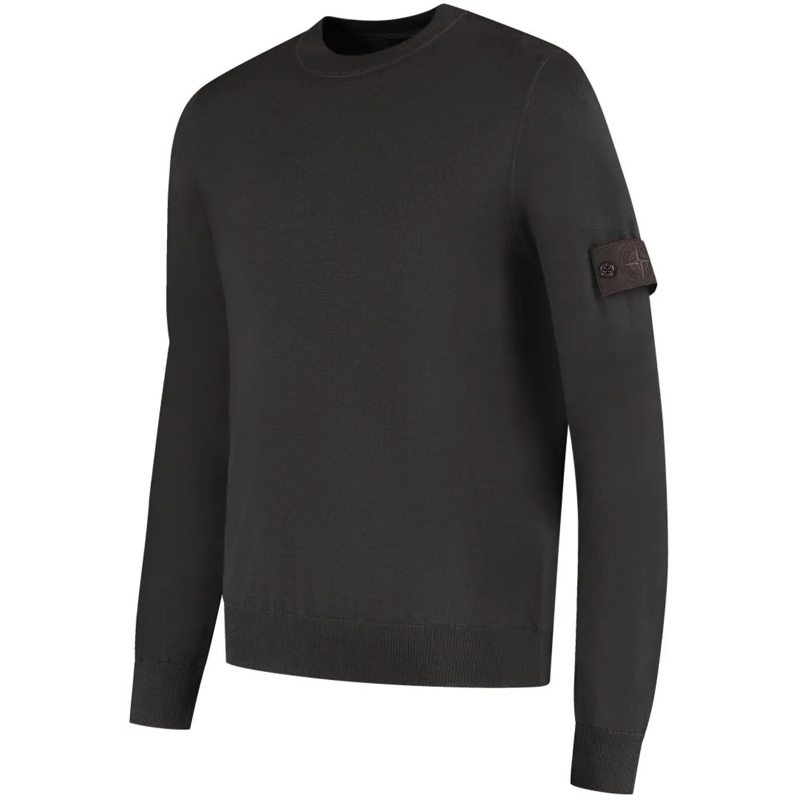 Stone Island  Heren Logo Patch Sweater Wool Bruin braun