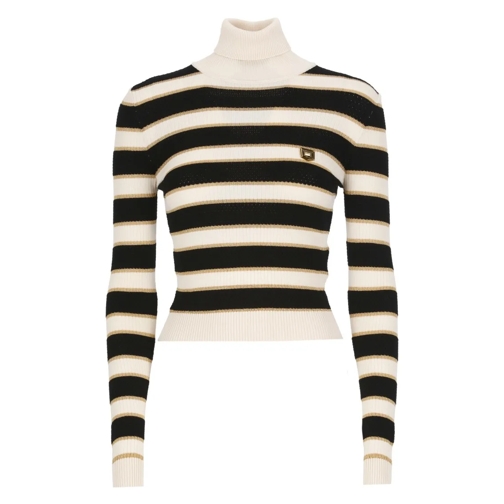 Elisabetta Franchi Viscose And Lurex Sweater Neutrals Jumper med turtleneck