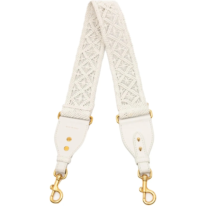 Christian Dior Schultertasche Calfskin Macrame Shoulder Strap weiß