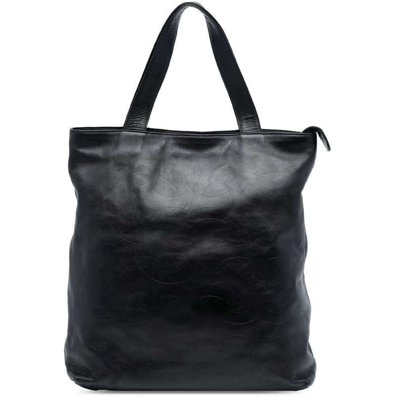 Chanel Shopper CC Embossed Leather Tote schwarz