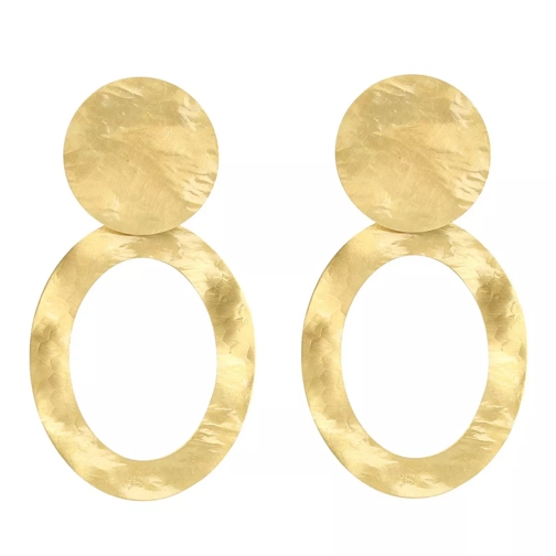 LOTT.gioielli Earring Oval Hammerd XL Gold Drop Earring