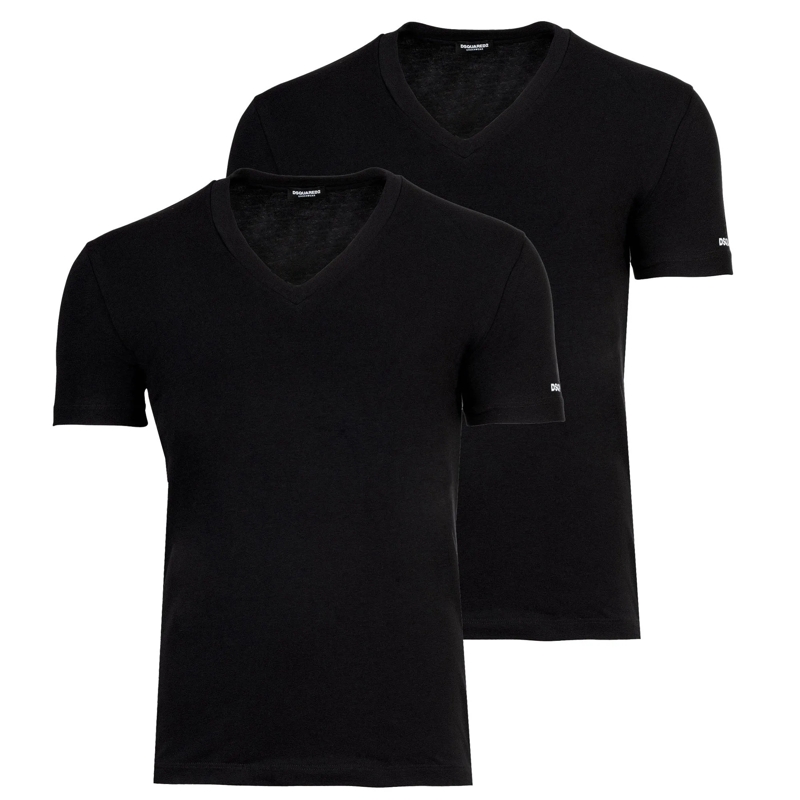 Dsquared2 T-Shirt TWIN-PACK V-NECK T-SHIRT 2er Pack schwarz