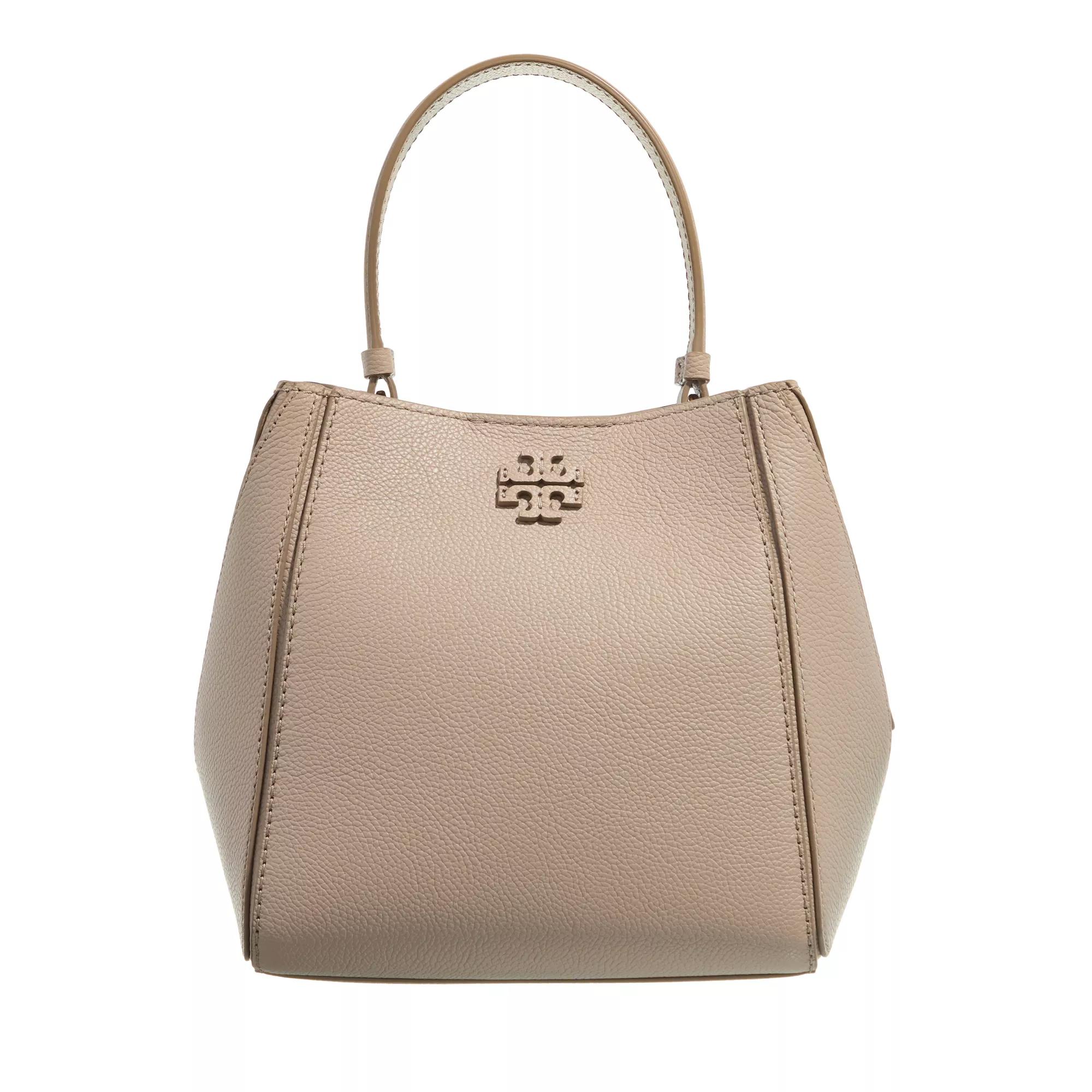 Tory Burch Beuteltasche - McGraw Small Bucket Bag - Gr. unisize - in Taupe - für Damen