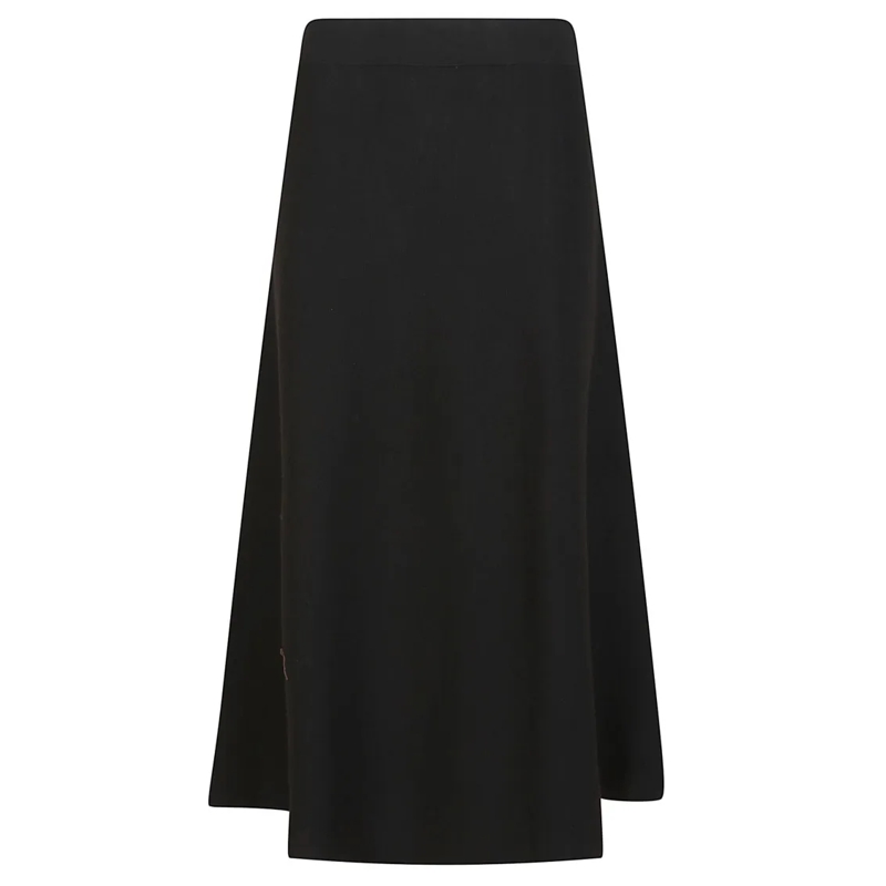 P.A.R.O.S.H. Minijupe A-Line Wool Blend Knit Skirt With Elastic Waist Black