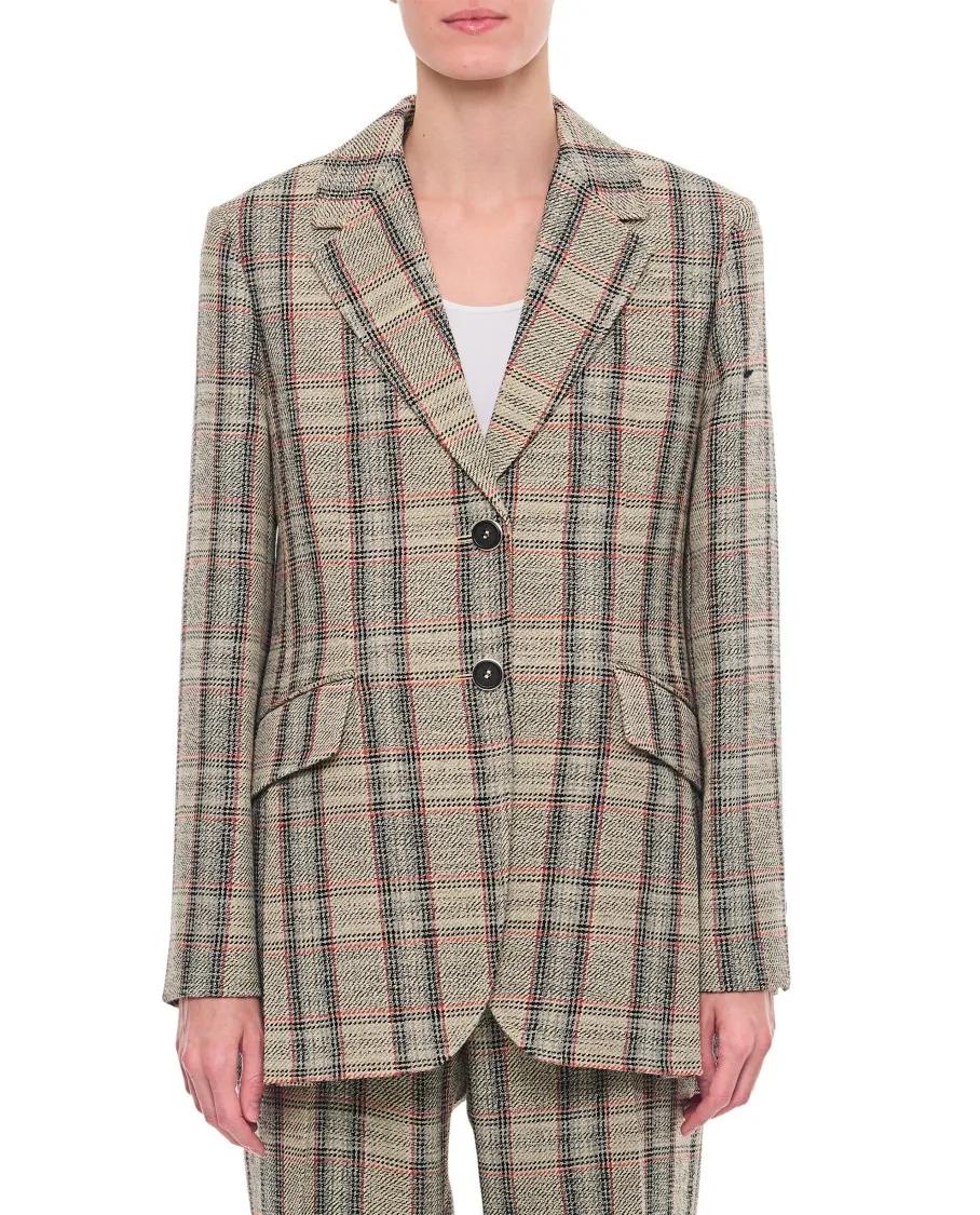 Thumbnail - Durazzi Milano - Checked Tailored Jacket - Größe 44 - grau