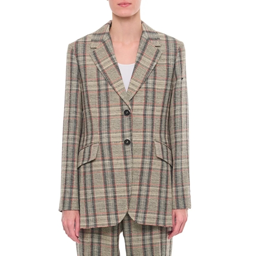 Durazzi Milano Checked Tailored Jacket Grey Blazer