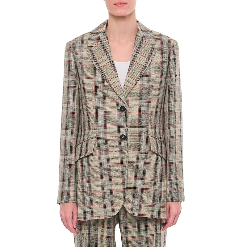 Durazzi Milano Blazer Checked Tailored Jacket Grey