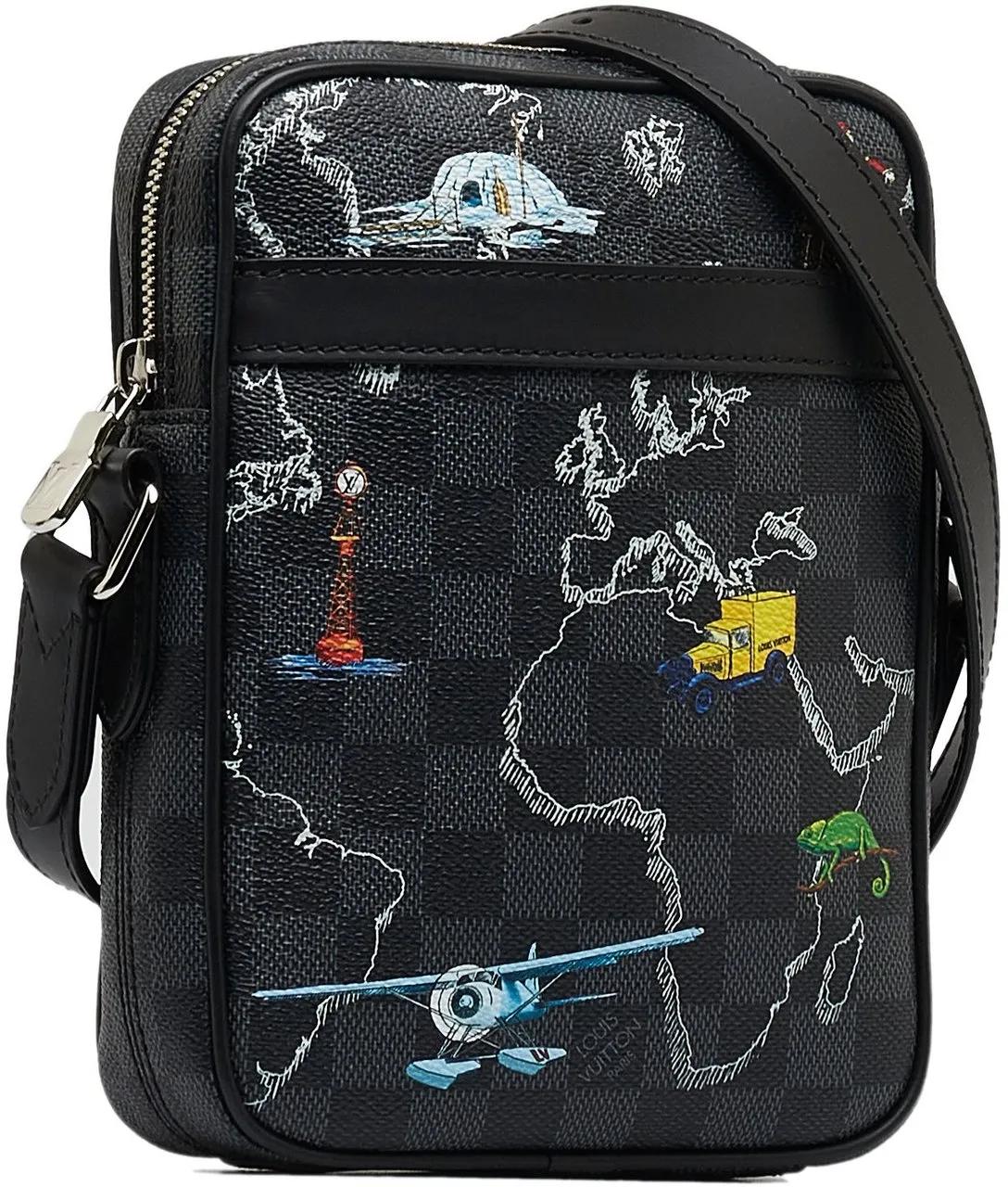 Thumbnail - Louis Vuitton Hobo Bags - 2019 Damier Graphite Renaissance Map Danube Slim P - Gr. unisize - in Schwarz - für Damen