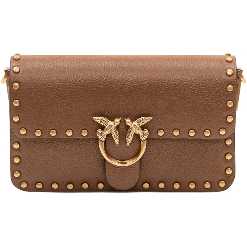 Pinko Schultertasche Love One Slouchy Baby Borsa a Spalla beige