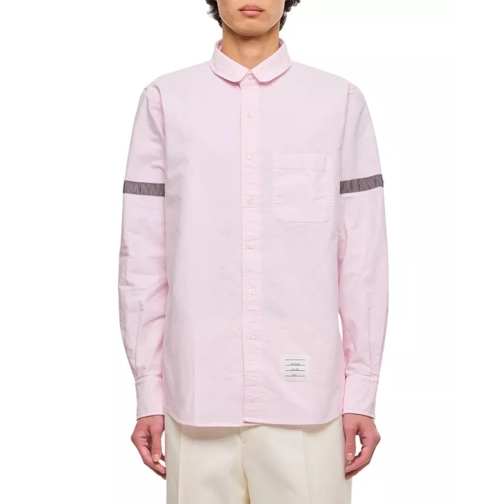 Thom Browne Straight Fit Mini Round Collar Cotton Shirt Pink 