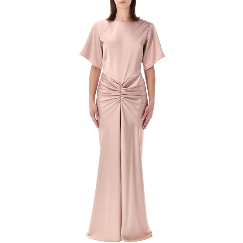 Andamane  Iris Satin Maxi Dress Pink