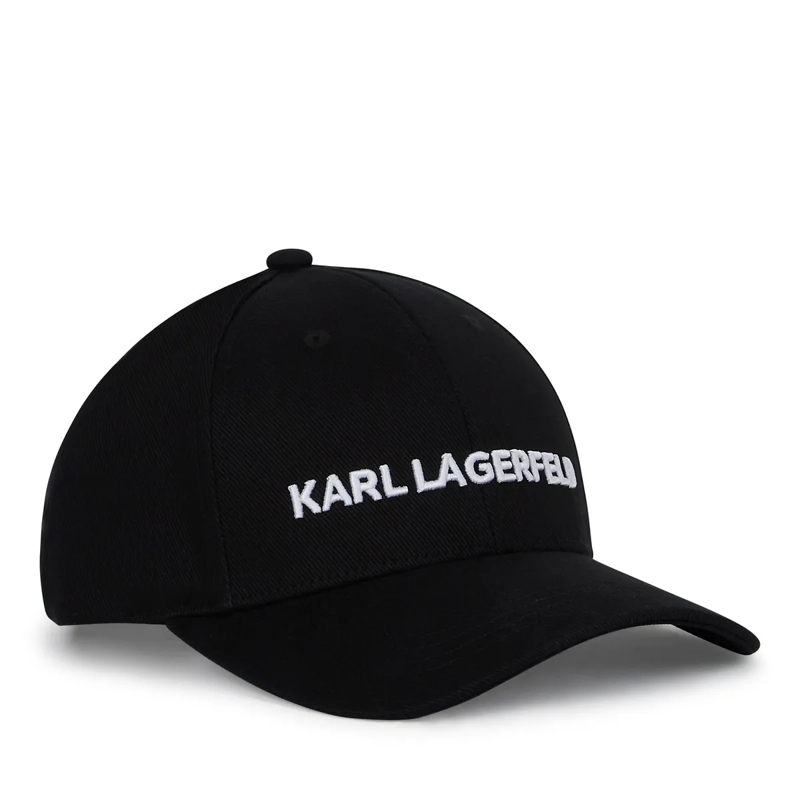 Karl Lagerfeld Mütze Kappe mit Logostickerei schwarz