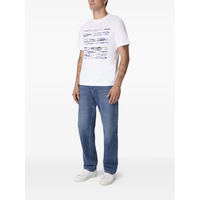 Missoni T-shirt Multicolor Wave Print T-Shirt White(Image 3)