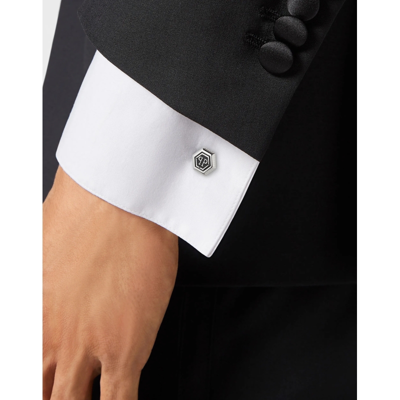 Philipp Plein Manschettenknöpfe Cufflinks Plein Icon silber(Image 4)